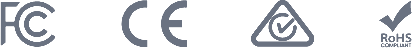 Certifications FCC, CE, RCM et RoHS